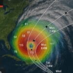 AI-powered tropical storm Gil hurricane tracker displaying machine learning storm predictions and smart tracking technology