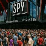 International Spy Museum entrance and visitors entering the Washington, DC, location in 2025